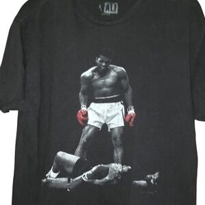 Muhammad Ali Graphic T-Shirt Mens Large Black Boxing GOAT Sonny Liston Tee